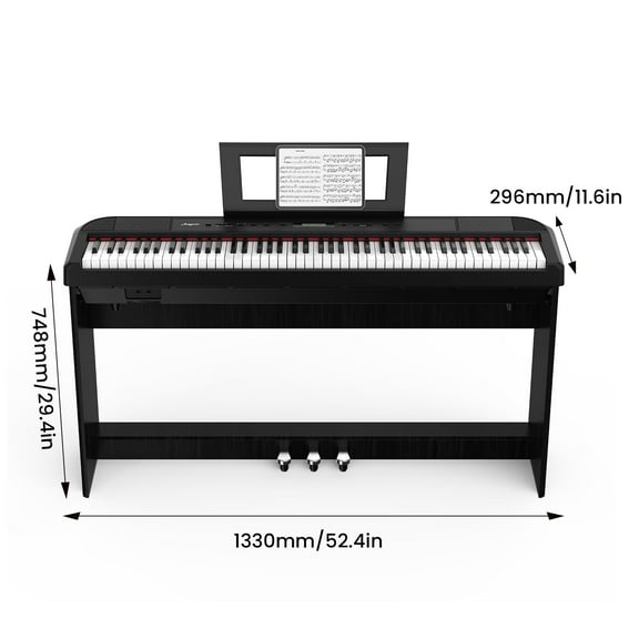 Tookss Portable Electric Keyboard Piano Digital Piano, Full Size 88 Key Weighted Hammer Piano,for Beginner/Adults with SustainPedal, Power Supply, and Built in Speakers