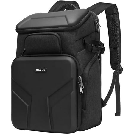 Mosiso 17.3 inch Camera Backpack Waterproof DSLR/SLR/Mirrorless Photography Camera Bag Case with Front Hardshell&Laptop Compartment&Tripod Holder&Rain Cover for Canon/Nikon/Sony,Space Gray
