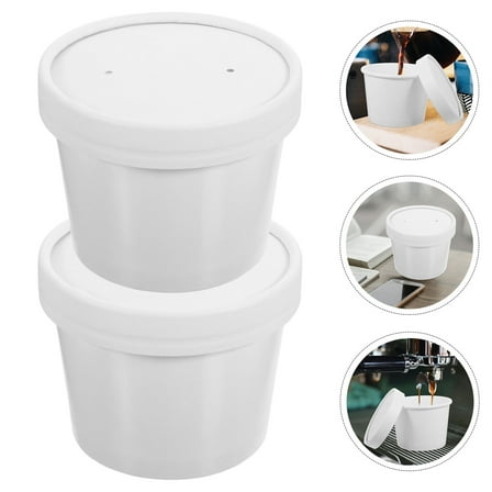 HEATSHAKING Disposable Porridge Cups White for Travel 10 Sets 3.6X3.6X2.4In