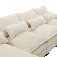 thumbnail image 6 of U-Shaped Sectional Sofa Couch Set, Modern Large Chenille Upholstered 4 Seater Sofa with Double Chaise and Padded Cushions, Modular Sectional Sofa Extra Wide Chaise Lounge for Living Room, Beige, 6 of 7