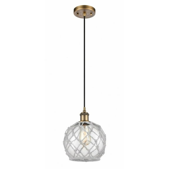 Innovations 516-1P-BB-G122-8RW Farmhouse Rope 1 Light Mini Pendant part of the Ballston Collection, Brushed Brass