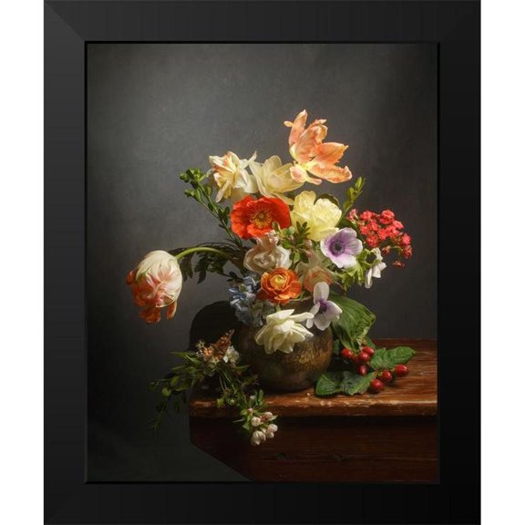 Maclean, Leah 12x14 Black Modern Framed Museum Art Print Titled - A Study on Tulips