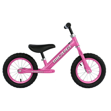 PlayWorld 12  Road Hunter Sport Balance Bike Steel Frame Bicycle No-Pedal Pink Rims with Air Tire Kid s Bike - Pink