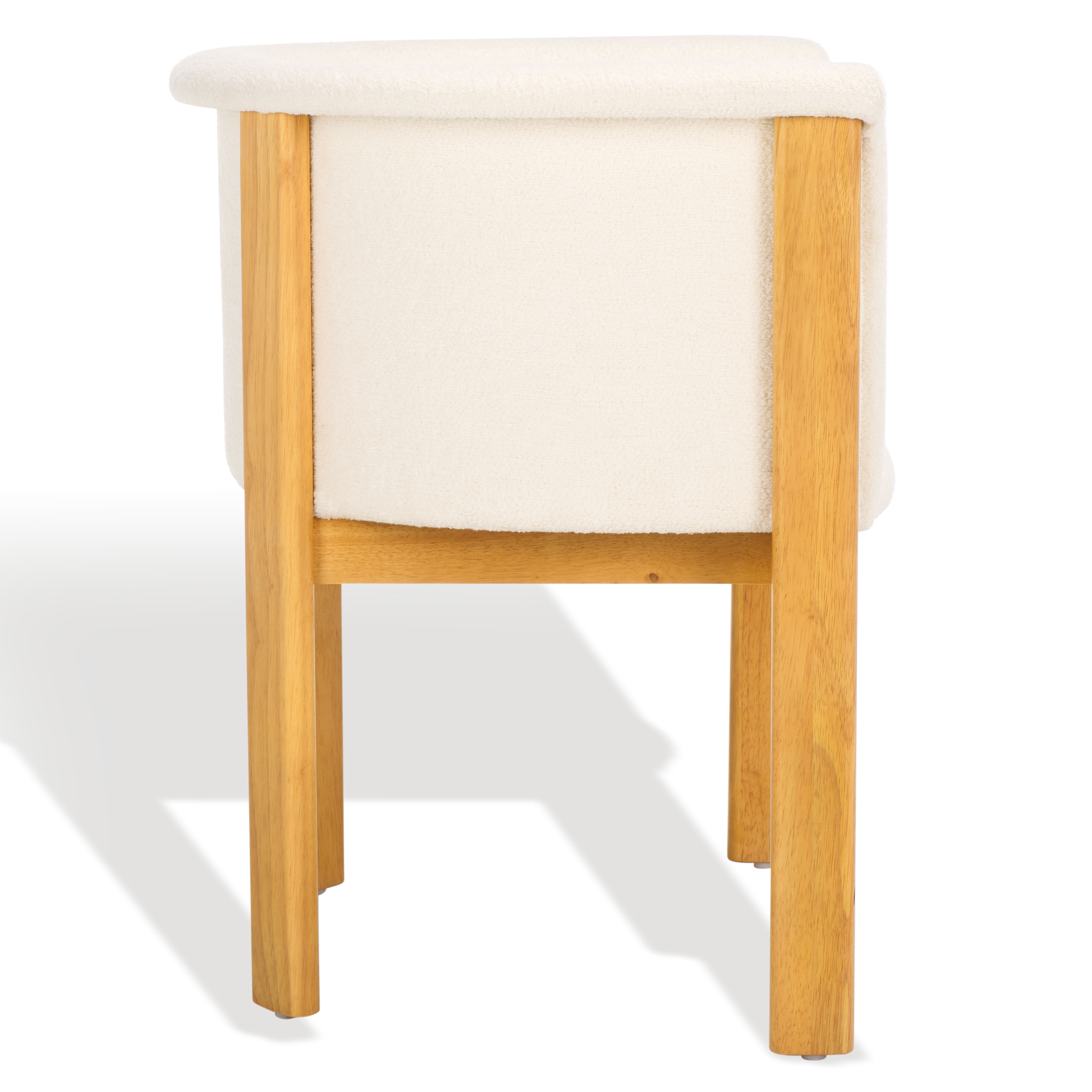 SAFAVIEH Couture Katemarie Contemporay Boucle Solid Dining Armchair, Ivory/Natural
