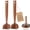 2pcs, variant on Teak Wood Meat Chopper and Ground Beef Masher, Potato Mashers,10.3 Inch Wooden Handle, Durable Wood Meat Pounder Kitchen Utensil