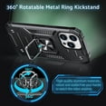thumbnail image 2 of SOATUTO For iPhone 14 iPhone 14 Plus iPhone 14 Pro Max iPhone 14 Pro Case Military Grade Protective Phone Case Cover with Enhanced Metal Ring Kickstand [Support Magnet Mount] - Black,iPhone 14, 2 of 6