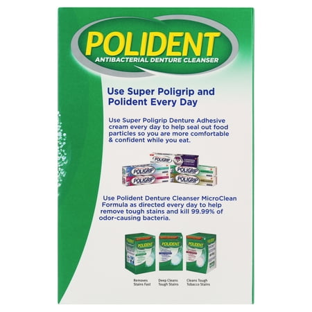 Polident Overnight Whitening Denture Cleanser Tablets - 120 Count, for Adults