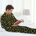 thumbnail image 6 of Naloa Pineapple Men’s Pajamas Set - Long Sleeve Button Down Sleep Shirt and Pajama Bottoms Sleepwear Set-XX-Large, 6 of 7