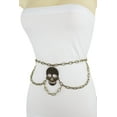 thumbnail image 1 of Women Gold Metal Chain Gothic Belt Skull Skeleton Charm M L XL, 1 of 8