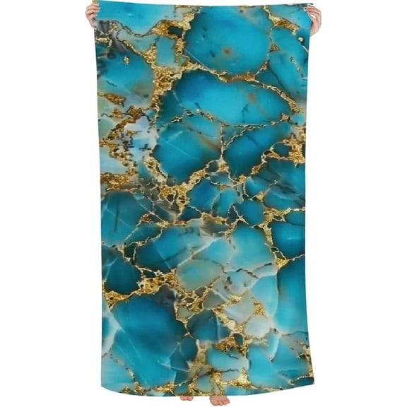 PHYHOO Turquoise Stone Sand Free Beach Towel Oversized Quick Dry Absorbent for Pool Swimming Bathroom Beach Towel 30x60in