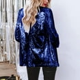 thumbnail image 5 of VBARHMQRT Black Blazer Womens Casual Women Sequins Sequin Jacket Casual Long Sleeve Glitter Party Shiny Lapel Coat Rave Outerwear Satin Blazer for Women Dressy Black Plus Size Blazer for Women, 5 of 7
