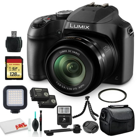 Panasonic Lumix DC-FZ80 Digital Camera (DC-FZ80K) Bundle + D Video Light + DMW-B