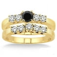 thumbnail image 2 of 1.5 Carat Black Diamond Five Stone Bridal Set on 10k Yellow Gold, 2 of 2