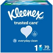 Kleenex Trusted Care Facial Tissues, 1 Cube Box, 70 Tissues per Box, 2-Ply