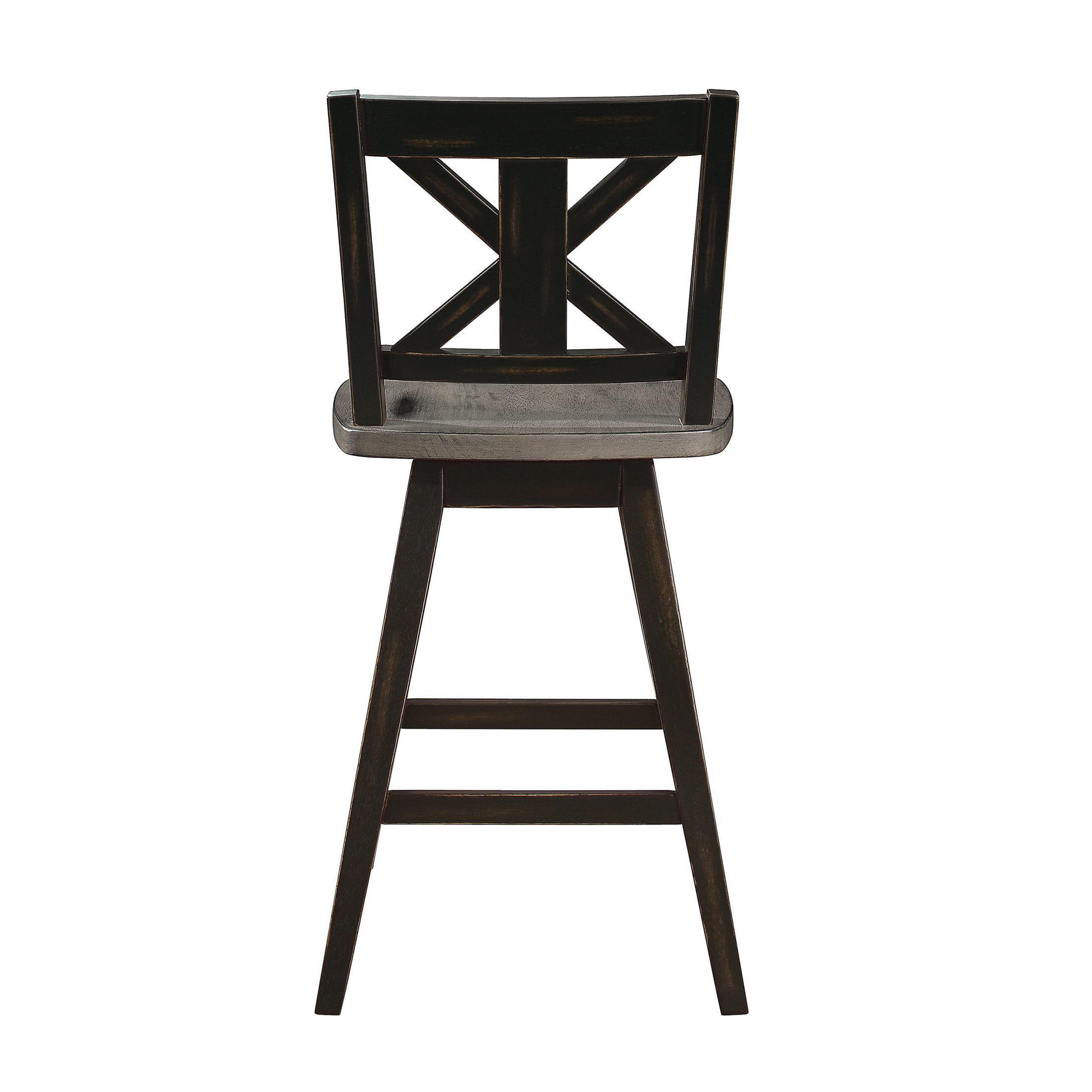 OakvillePark Roscoe Swivel Counter Height Barstool (Set of 2), Black/Gray
