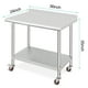 thumbnail image 5 of Yeshouse mesa de trabajo de acero inoxidable con ruedas, resistente y certificada NSF, estante inferior ajustable, ideal para cocina comercial, hoteles, garajes y preparación de alimentos, 5 of 8