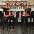 thumbnail image 3 of Flash Furniture Wright Boomerang Back Bar Stool, Walnut/Red, 3 of 12