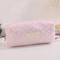 thumbnail image 7 of PYURTEP Pencil Case Glittery Rhombus Pattern Pencil Pouch Large Capacity Pencil Bag Portable Zipper Pouch for Stationery, School, Office, 7 of 7