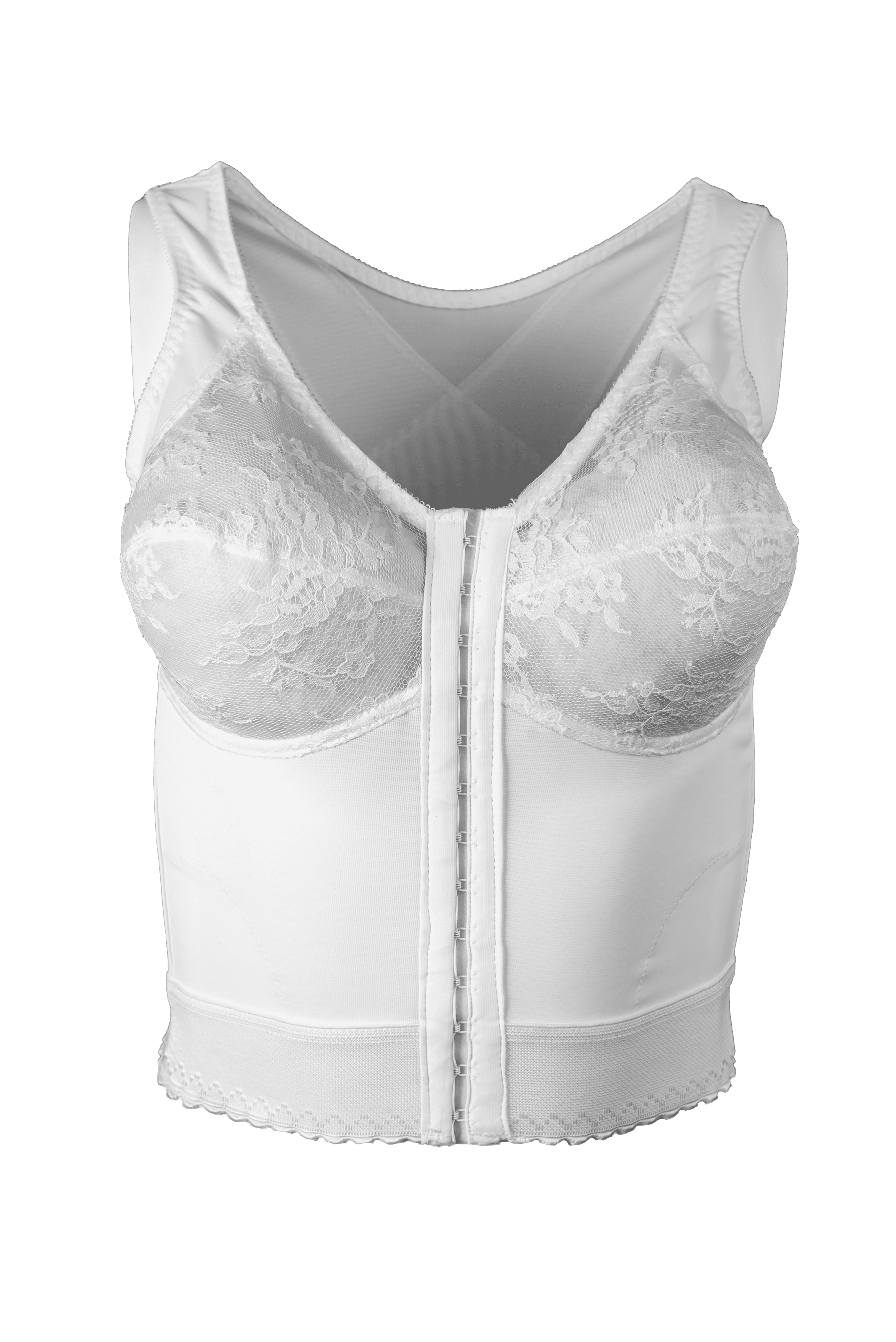Women's Cortland Intimates 9603 Back Support Longline Bra (White 50DD)