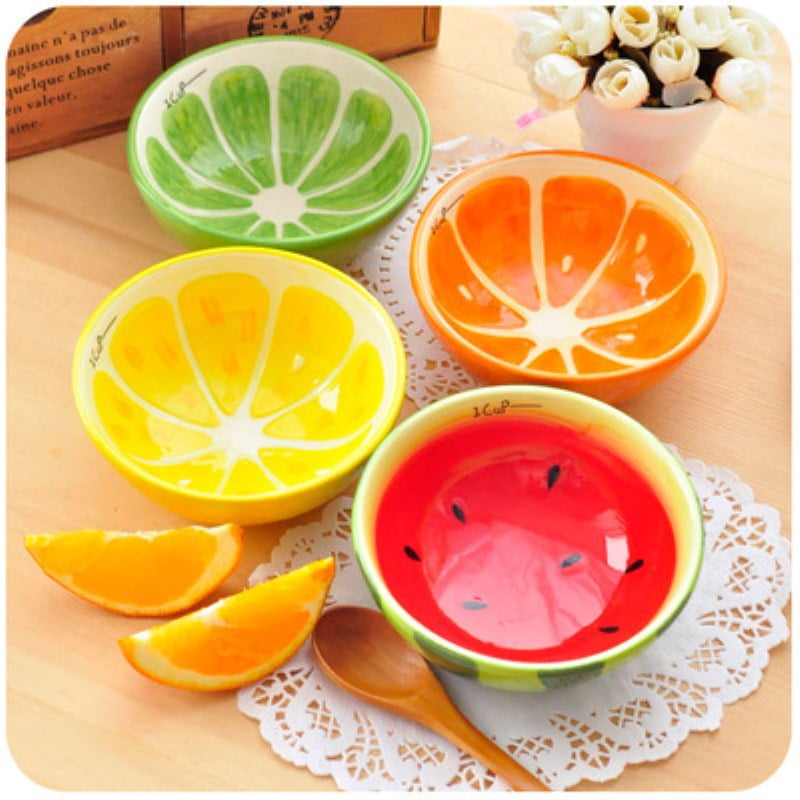 6x Lemon Small Ceramic Bowls Set Pieces Handmade Fruit Shapped Breakfast  Nuts Tapas Sauce Serving Prep Bowl Decorative Kitchen Ceramic Bowls