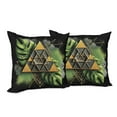 thumbnail image 3 of Ambesonne Monstera Throw Pillow Cover Pack of 2, Abstract Boho Mystery Art, 2 Pcs-26"x16", Fern Green Pale Brown, 3 of 5