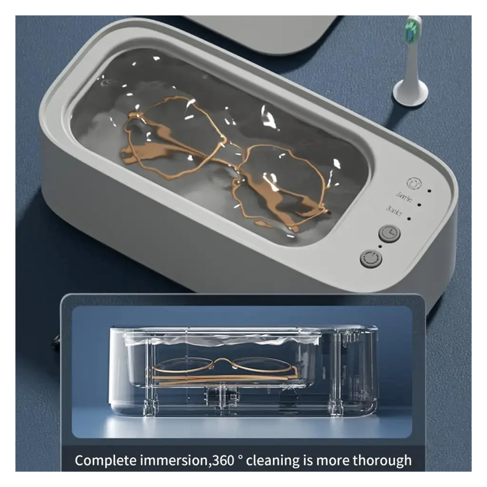 45KH Ultrasonic Jewelry Washer - Professional Household Cleaner for Glasses, Watches, Earrings, Rings, Necklaces, Razors, Lens