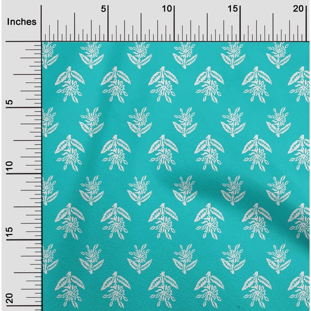 oneOone Coton Bio Voile Feuilles & Imprimé Floral BTY 42 Pouces de Large