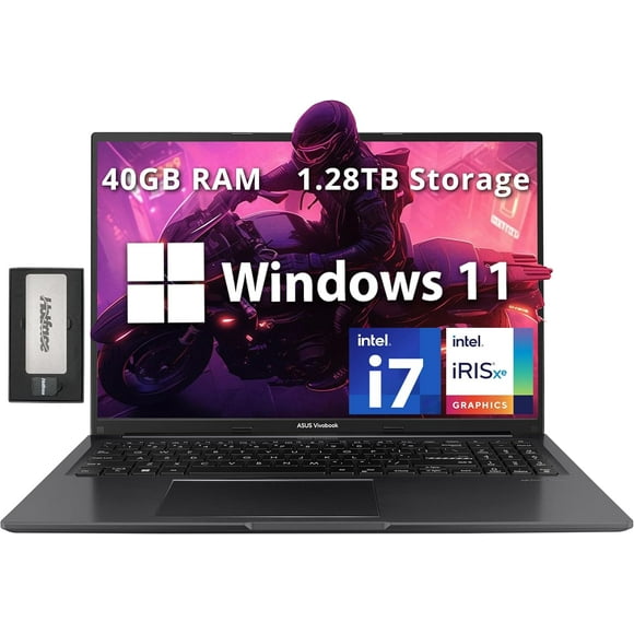 ASUS Vivobook 16" WUXGA Laptop, Intel i7-1355U, 24GB RAM, 1.28TB Storage(1TB SSD+288GB Docking Station Set), Intel Iris Xe Graphics, Numeric Keypad, HD Webcam, Keyboard Backlight, Win 11 Home, Black