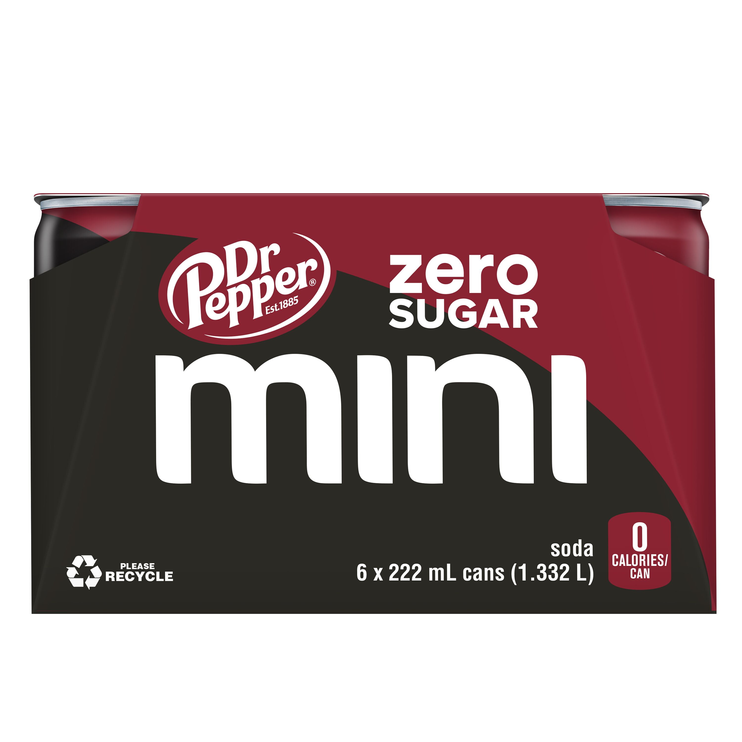 Dr Pepper Boissons aromatisées Original 6 x 222 mL Dr Pepper Zéro sucre est un mélange unique de 23 saveurs qui ne contient ni sucre ni calorie. Les autres sodas peuvent bien s'essayer, mais seul Dr Pepper Zéro sucre peut satisfaire votre envie de saveur!