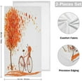thumbnail image 2 of SKYSONIC 2 Pack Summer Fall Tree Bike Hand Towels, 28.3"x 14.4" Ultra Soft and Absorbent Maple Bicycle Decorative Fingertip Towels for Home, Bathroom, Kitchen, 2 of 5