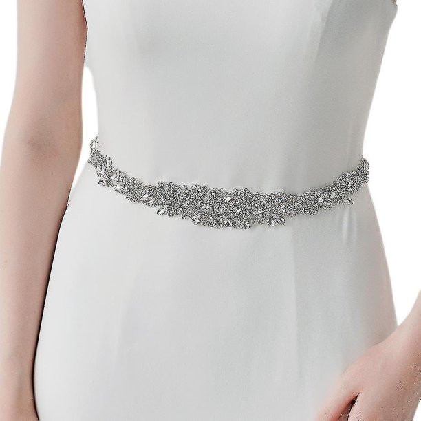 Cinturón de boda cosido a mano con diamantes de imitación de marquesa, accesorios para mujer-YGWL