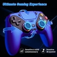 thumbnail image 3 of LED Wireless Controller for P5, Compatible with P5 Pro/Slim/PC, Dual Vibration, Macro/Turbo Function, 3.5mm Audio Jack, 6-Axis Motion Controller Gamepad with Speaker&RGBChroma Indigo), 3 of 10