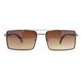 thumbnail image 2 of Elegant Mens Luxury Designer Fashion Narrow Rectangular Sunglasses Gold - Brown, 2 of 4