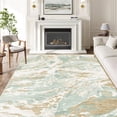 thumbnail image 3 of DEXDE 5x7 Area Rug for Living Room Bedroom, Washable Modern Abstract Non Slip Large Soft Rugs Low Pile Floor Carpet for Dining Room Bedroom Kitchen Office Nursery Playroom, Green, 3 of 8