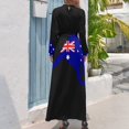 thumbnail image 3 of Australian Kangaroo Flag Women's Long Dress Long Sleeves Dress Vintage Dresses Party Maxi Dress High Waist Dress, 3 of 4
