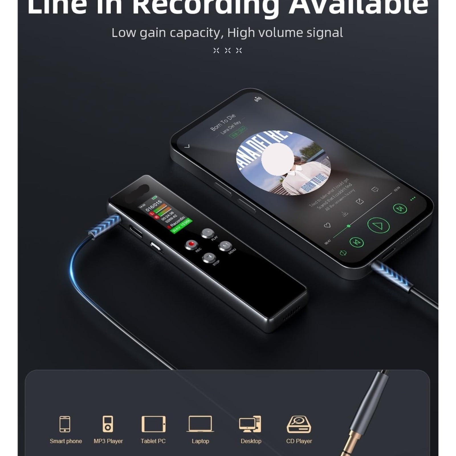 Digital Voice Recorder for Lectures Meetings Voice Activated Recording Device Recorder ,Excellent Sound Quality