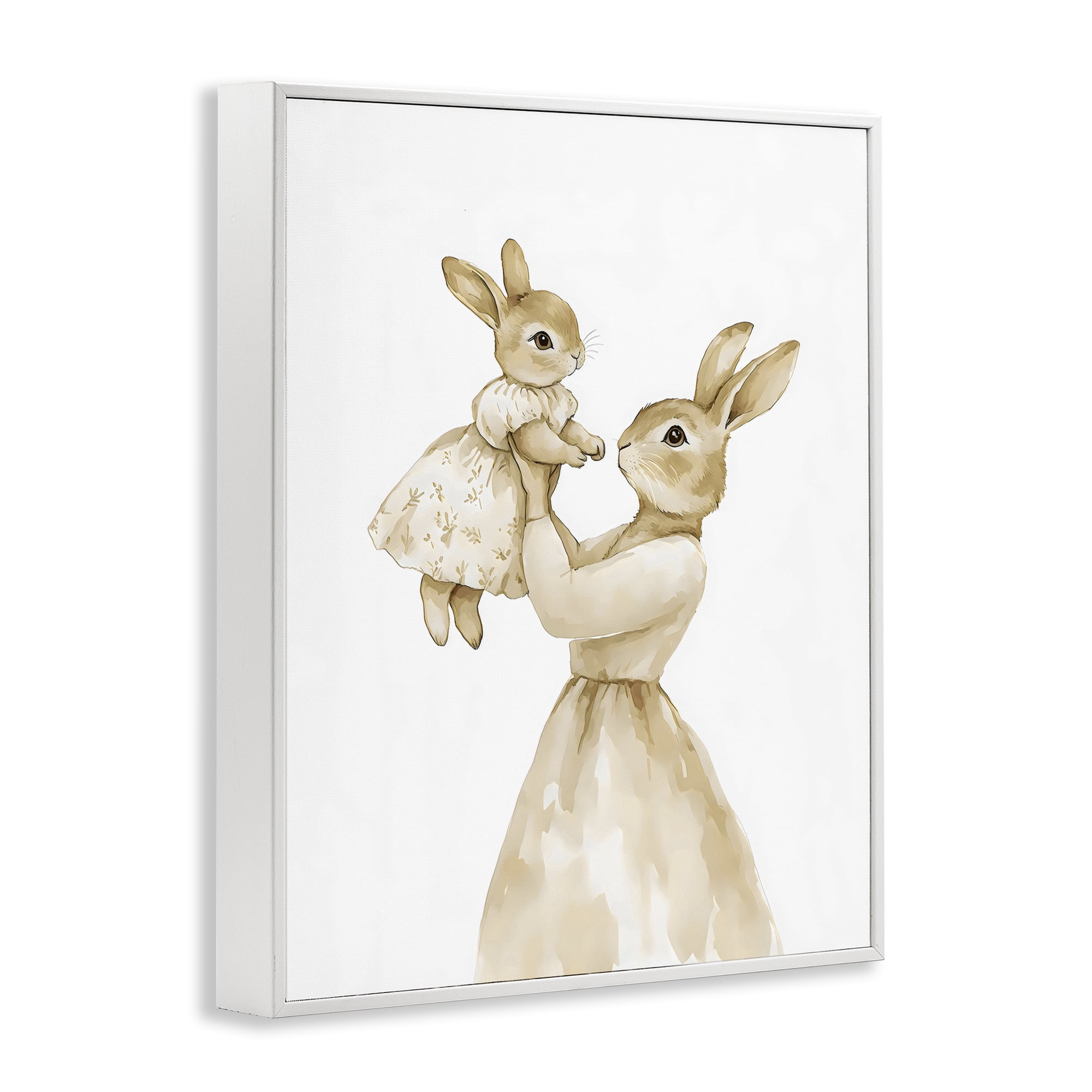 Stupell Industries Tender Mama Rabbit White Framed Giclee Art, design by Arlington Prints