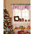 thumbnail image 4 of Merry Christmas Tie Up Valances Curtain, Dwarfs Winter Snowflakes Pink Ball Pine Leaves Adjustable Rod Pocket Short Window Treatment Tie Up Curtains Valances for Kitchen Living Room Bathroom 42x12 In, 4 of 9
