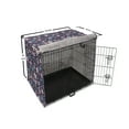 thumbnail image 6 of Floral Dog Crate Cover, Various Colorful Flowers Print in Violet Tones Vintage Style Art, Easy to Use Pet Kennel Cover Small Dogs Puppies Kittens, 7 Sizes, Sea Blue Lilac, by Ambesonne, 6 of 6