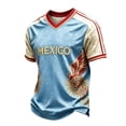 thumbnail image 2 of USA Soccer Jersey Shirts for Men 2026 Country Team Short SleeCrewe Crew Neck 2D Graphic Football Shirt Retro Streetwear Top Light Blue XXXL, 2 of 4