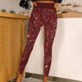 thumbnail image 2 of Awdenio New Arrivals Sequin Yoga Pants for Women Fashion Sparkly Glitter High Waist Slim Party Club Bling Trouser Leggings, 2 of 4