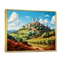 thumbnail image 2 of Designart "San Gimignano in Italy I" Landscapes Floater Framed Wall Art Living Room, 2 of 7