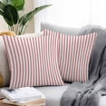 thumbnail image 2 of Throw Pillow Covers 20x20 Inch Set of 2, Red Striped Waterproof Outdoor Pillow Covers, Red White Stripes Farmhouse Decorative Cushion Pillowcases for Couch, Sofa, Bed, Garden, Patio, 2 of 9
