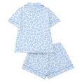 thumbnail image 3 of Trendfront Womens 2 Piece Leopard Cheetah Print Pajama Set Notch Collar Short Sleeve Button Front Top Elastic Waist Shorts Chest Pocket Relaxed Sleepwear, 3 of 9