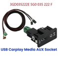 thumbnail image 3 of Car Carplay Aux Usb Socket+harness Auto Usb Adapter For Golf 7 Mk7 3gd035222e 5g0 035 222 F, 3 of 5
