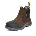 thumbnail image 2 of Work Boots for Men, ROCKTURTLE Chelsea Steel Toe Slip on Men's Boots Slip Resistant Anti-Puncture Anti-Static Waterproof Safety Working Shoes, Dark Brown, LV822-DKBR-9, 2 of 8