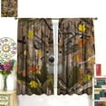 thumbnail image 2 of Retro Fishing Curtains Vintage Rustic Cabin Forest Nature Art Fisherman Blackout Window Treatment for Bedroom Living Room Decor Window Drapes 84" W X 84" L, 2 of 7
