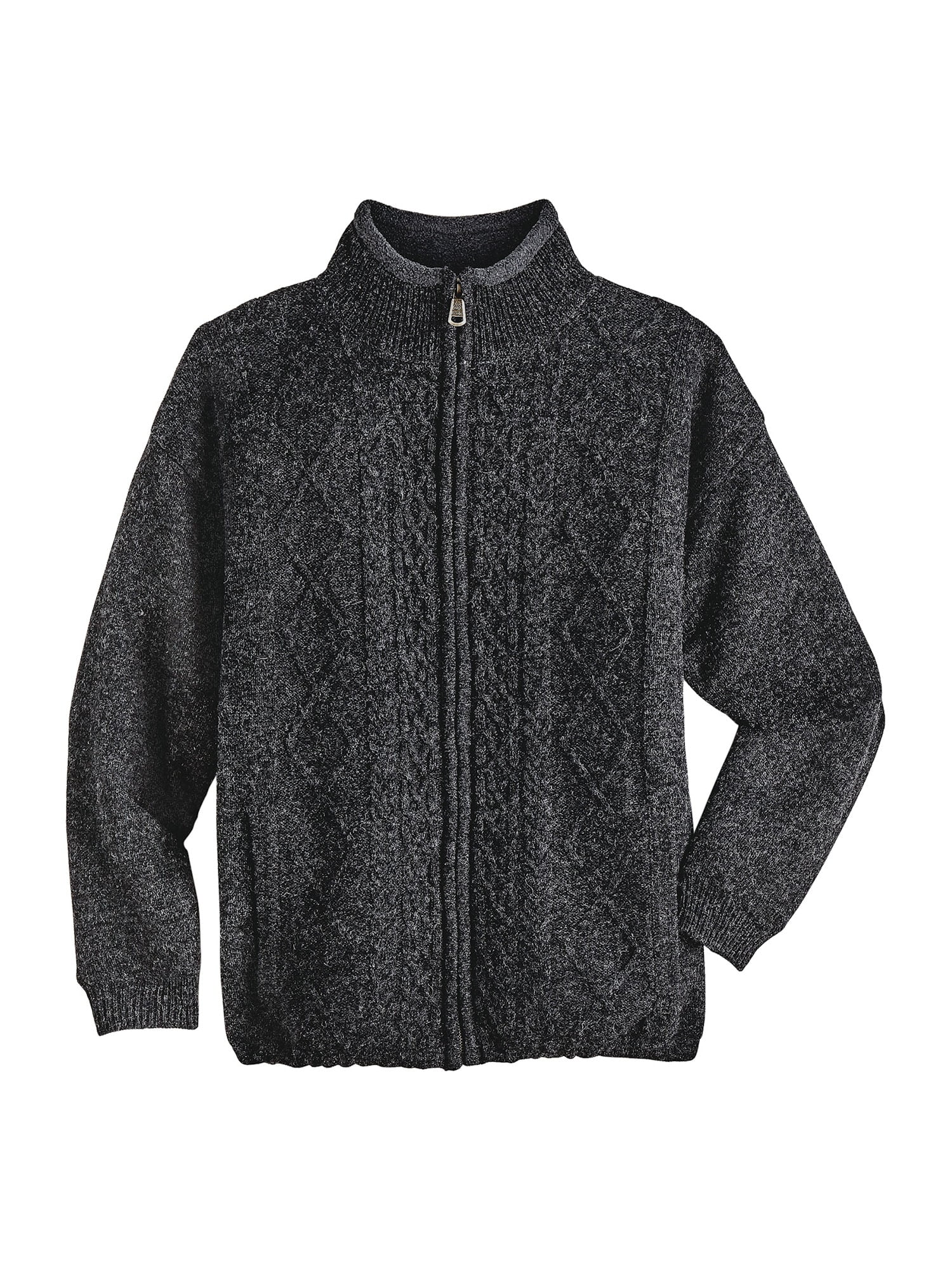 mens lined zip up cardigan