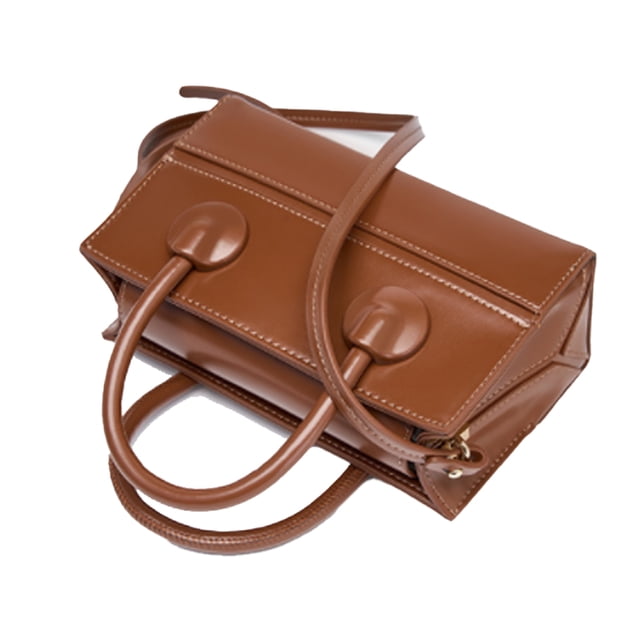 Qarigey Bolso cruzado de cuero para mujer con asa de elevación, billetera Rectangular de Color sólido, bolso de mano para lápices labiales, regalo de Bolsas de mensajero y de hombro Café Qarigey AP018445-02B
