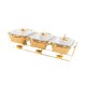 thumbnail image 2 of Dispía de plato Buffet Buffet Rectangular con cubierta con bandejas de calentamiento de soporte plato de cazuela para banquetes de vacaciones en hotel Oro, 2 of 8
